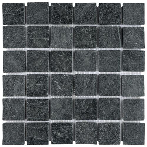 Picture of Crag Quad Black Quartzite 12"x12" Nat Stone Mos 009