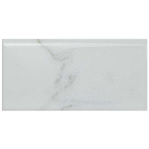 Picture of Classico Carrara Glossy Bullnose 3"x6" Ceramic W Trim