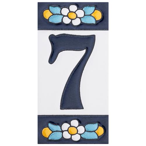 Picture of Sevillano Flora Numbers 7 2-1/8"x4-3/8" Ceramic Wall Tile