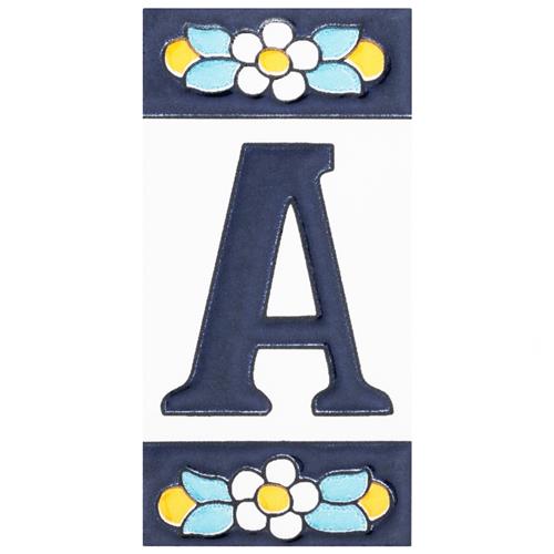 Picture of Sevillano Flora Letters A 2-1/8"x4-3/8" Ceramic Wall Tile