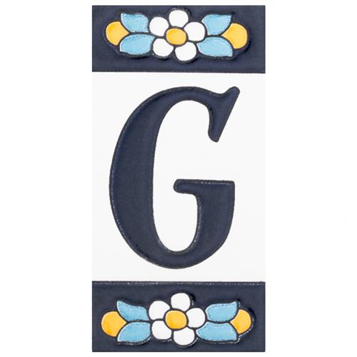 Picture of Sevillano Flora Letters G 2-1/8"x4-3/8" Ceramic Wall Tile