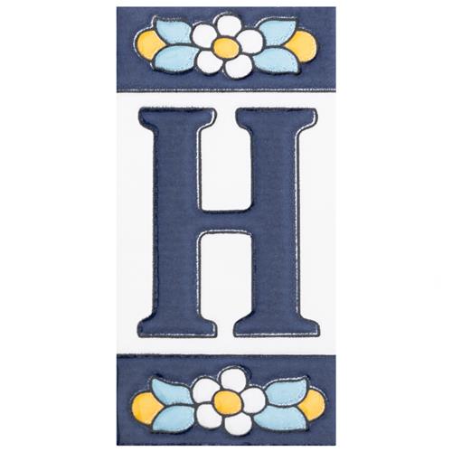 Picture of Sevillano Flora Letters H 2-1/8"x4-3/8" Ceramic Wall Tile