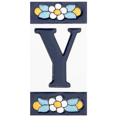 Picture of Sevillano Flora Letters Y 2-1/8"x4-3/8" Ceramic Wall Tile