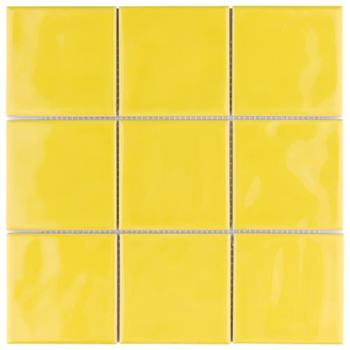 Picture of Twist Square Yellow Lemon 11-3/4" x 11-3/4" Ceramic Mosaic